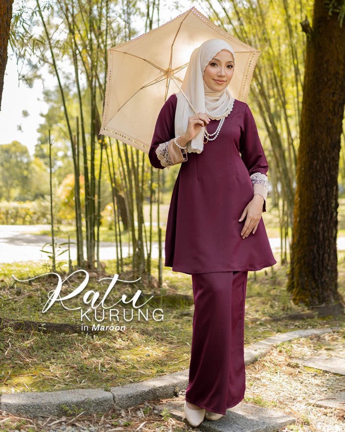 Ratu Kurung in Dark Maroon